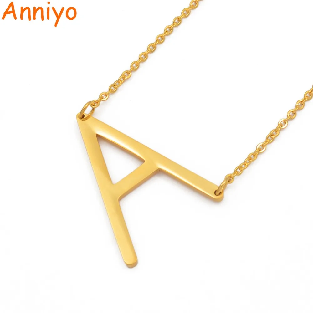 Ожерелье Anniyo A-Z с буквами алфавита и инициалами ожерелье золотого цвета кулоном