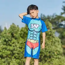Детский купальный костюм; Одежда для маленьких мальчиков; одежда для детей; костюмы с короткими рукавами для мальчиков; От 2 до 12 лет