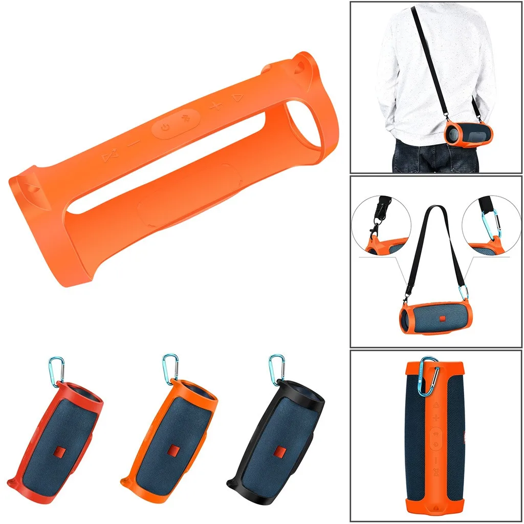 

New For JBL Charge4 Bluetooth Speaker Portable Mountaineering Silicone Case High Quality Portable Holder Carry Bag Case