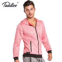 Taddlee мужские толстовки куртка на молнии Спортивная негабаритная Толстовка с длинным рукавом мужская футболка хлопок стрейч тренировка