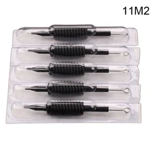 Профессиональные 11M2 30 шт черные одноразовые насадки для тату трубки с иглами кремния 3/"(19 мм) для пистолет для татуировки Magnum