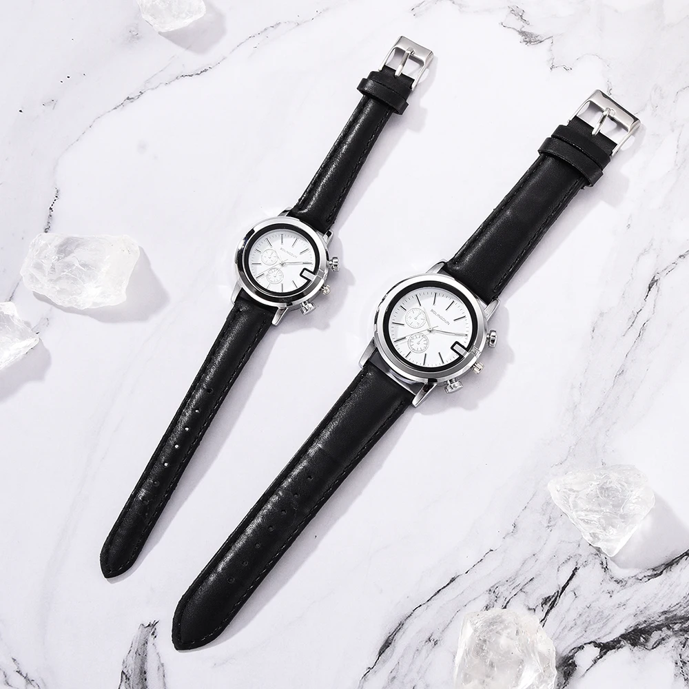 2/PC наручные часы брендовые парные часы модные повседневные Черные кварцевые часы для мужских и женских часов минимализм подарок любовника часы для мальчиков и девочек