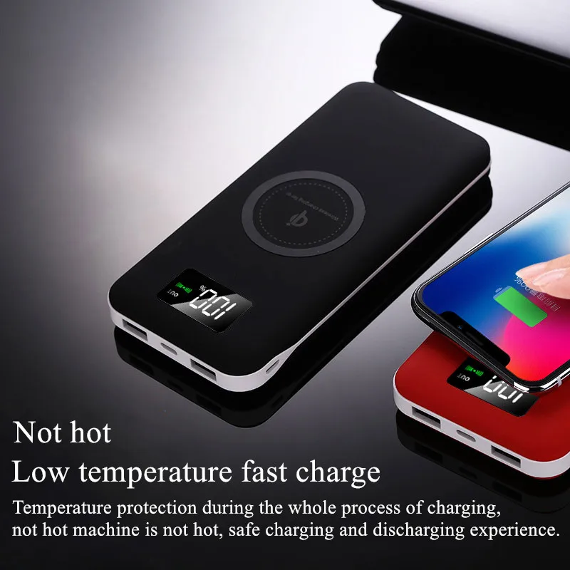 Soodoo qi Беспроводное зарядное устройство power Bank 2 usb 10000 мАч Внешняя батарея быстрая Беспроводная зарядка power bank для Xiaomi Mi 9 iPhone