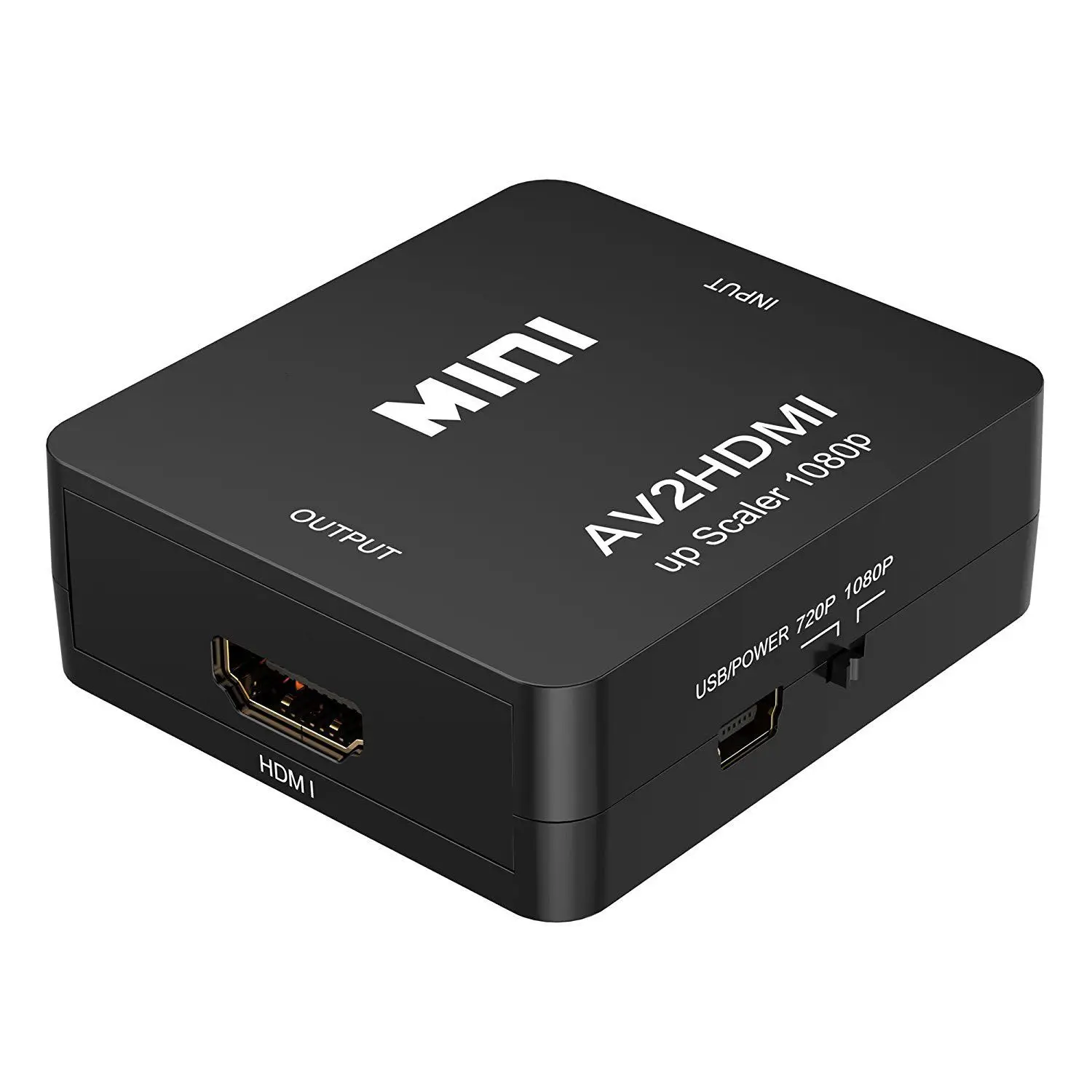 

RCA to HDMI, 1080P Mini RCA Composite CVBS AV to HDMI Video Audio Converter Adapter Supporting PAL/NTSC with USB Charge Cable