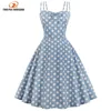 S-4XL Plus Size Women Vintage Dress Fashion Polka Dot Summer Dress Bowknot Zipper Sleeveless Dress Elegant Party Vestidos ► Photo 1/6