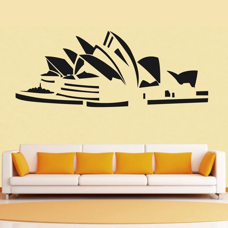 Free shiping sydney opera house Wall Decor Removable Vinyl home Decal