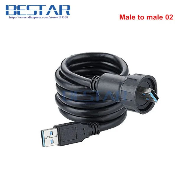 with 1m Waterproof Cable USB2.0 with Waterproof/Dust Cap ANMBEST USB2.0 IP67 Waterproof Cable Extension Connector Double Head Coupler Adapter Male to Female Socket Plug Panel Mount 