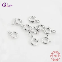 20 шт 5 мм лучшее качество серебряные круглые Пружинные застежки крючки стерлингового серебра 925 соединение для ожерелья брасле