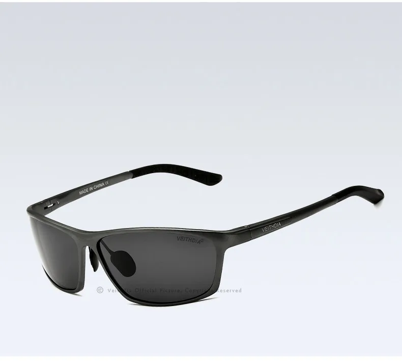 Мужские солнцезащитные очки VEITHDIA, дизайнерские алюминиевые очки с синими зеркальными поляризационными стеклами, модель 6520