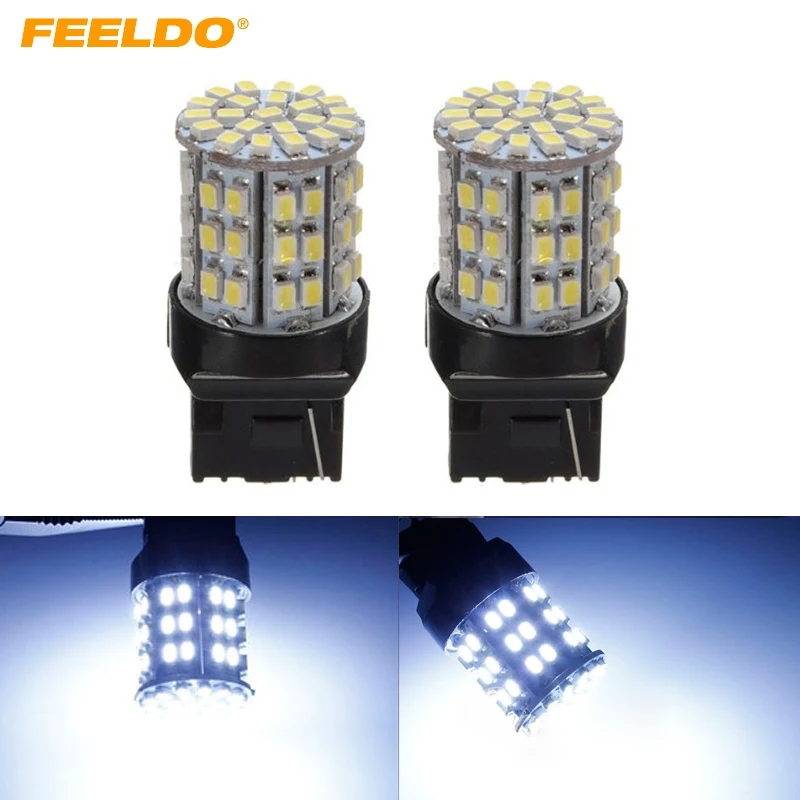 

FEELDO 10Pcs White 12V T20 7440 64SMD 1206 LED Car Auto Tail Turn Signal Brake LED Lights Bulb Lamp #FD-1742