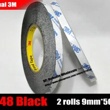 2 рулона(9 мм в ширину* 50 метров) 9448 черный 2 стороны двусторонняя клейкая лента для мобильного телефона именная панель управления, стеклянный экран