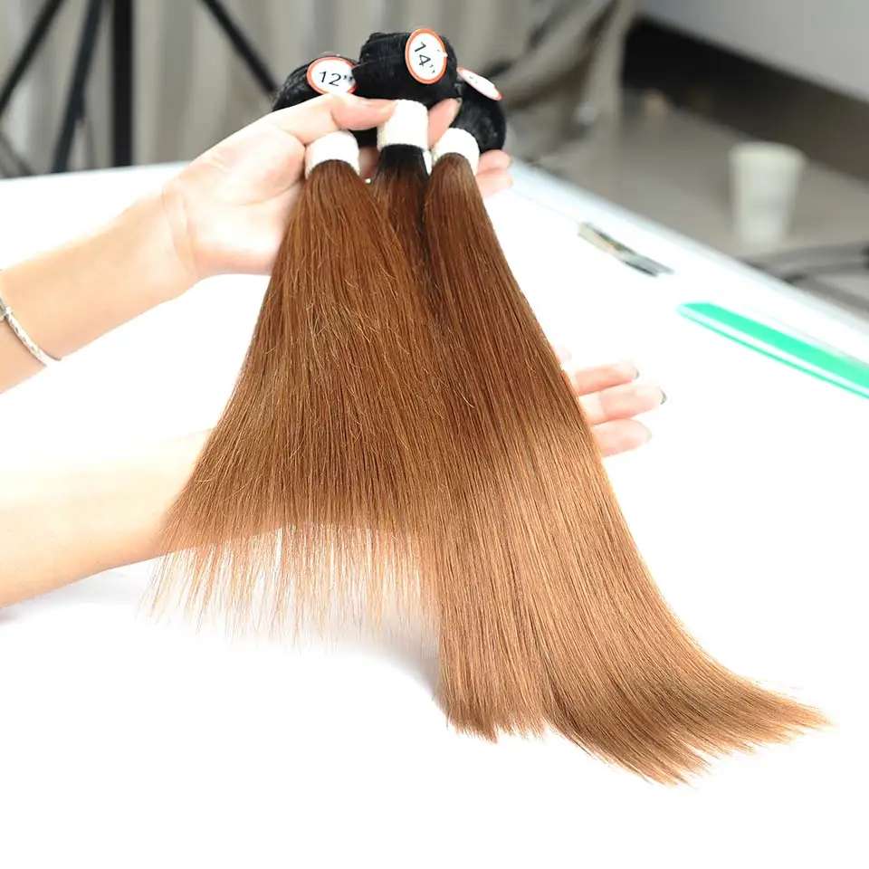 Ombre Bundles With Closure Dark Blonde 1B 30 Hair Peruvian Straight Human Hair Weave 3 Bundle With Closure Pinshair Nonremy Hair (22)