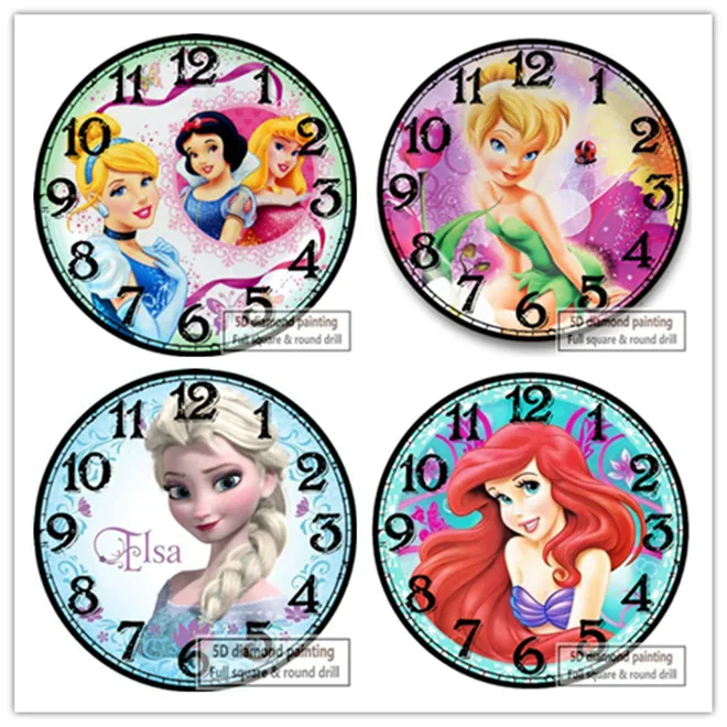 

Cartoon Clock 5d Diamond Painting Alice Princess Full Square Diamond Embroidery Rhinestone Mosaic Sewing Artwork 40x40cm