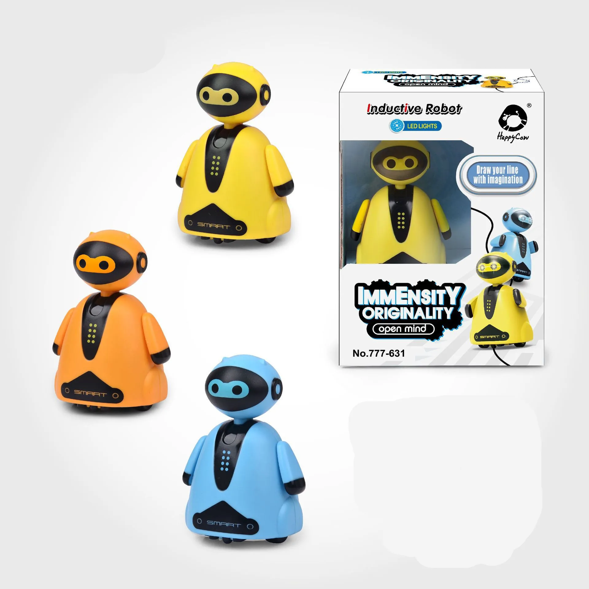 

New Funny Novelty creative toy Alien robot Penguin Technology Car Moving with the pen drawn the line Automatic induction kid toy