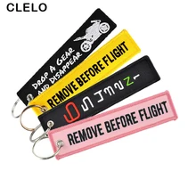 CLELO 2PCS Bag Accessories backpack Pendant With Remove Before Flight Key Chains Tag Label Women Bag Ornament For Gifts