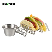 Baosen держатель из нержавеющей стали Taco инструменты подставка с Емкость для приправы Мексиканская стойка для блинов Taco грузовик лоток Стойки Кухонные гаджеты