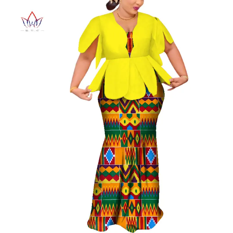 Африканские платья для женщин Дашики африканские платья с коротким рукавом Красочные Свадебные размера плюс африканская одежда BRW WY3797