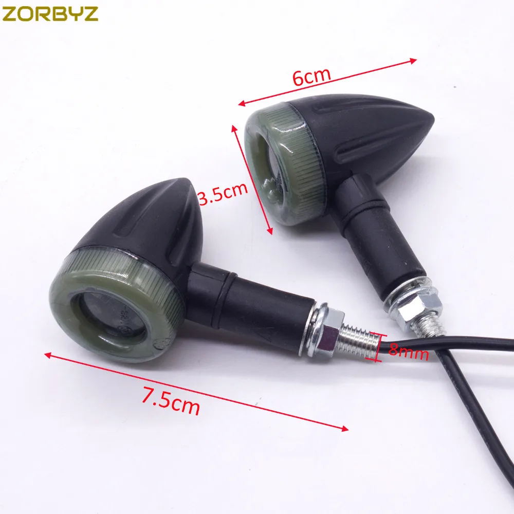 ZORBYZ 2X Универсальный черный мотоциклетный светодиодный Янтарный фонарь