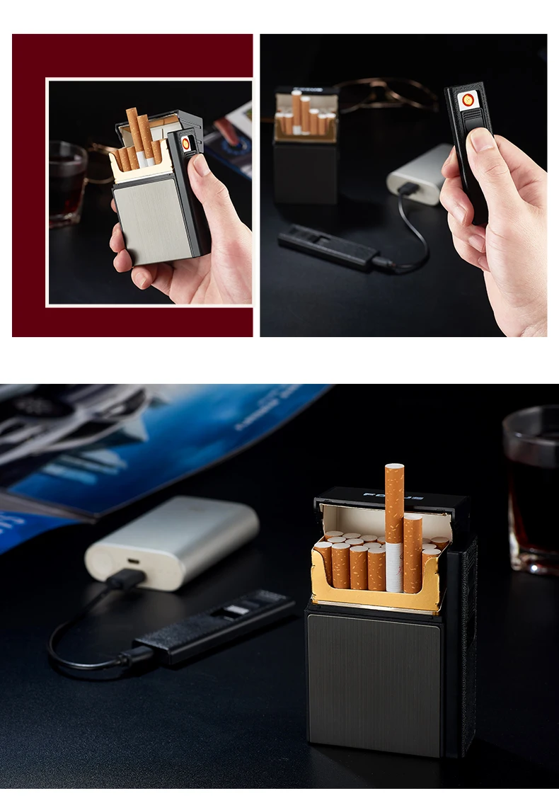 Фокус прикуриватель USB Перезаряжаемый Вольфрам турбо зажигалки держатель для табака чехол портативные электронные курительные гаджеты