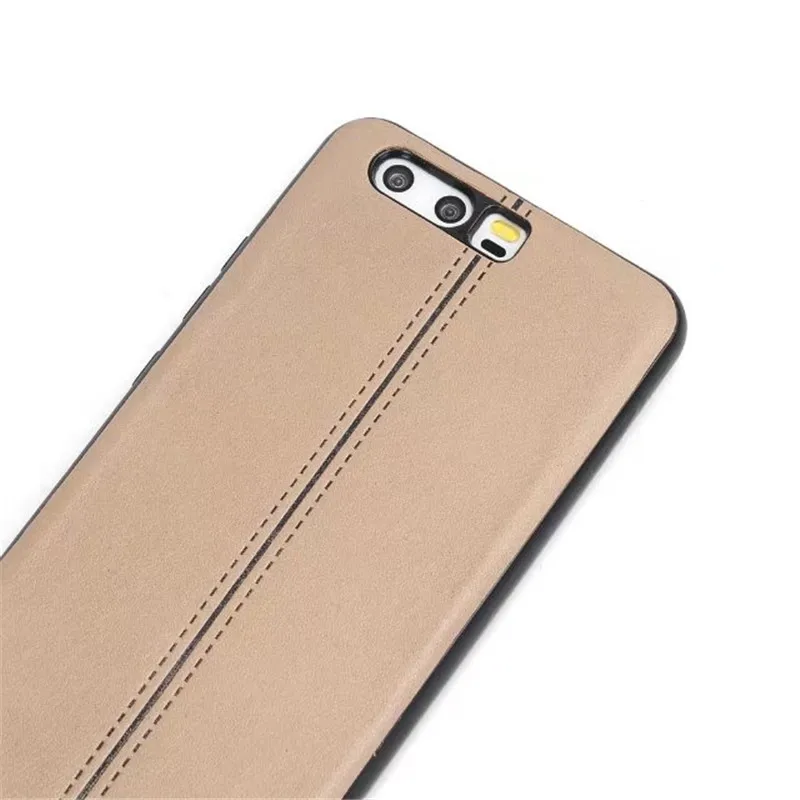 5 warna bisnis PU handphone kasus Untuk huawei P10 plus kasus Untuk huawei P10plus P10 P10 penuh fit polos garis tengah penutup