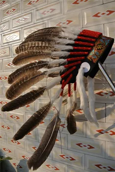 

21 inch feather Headdress feather headpeice halloween decor supply feather headband costume supply
