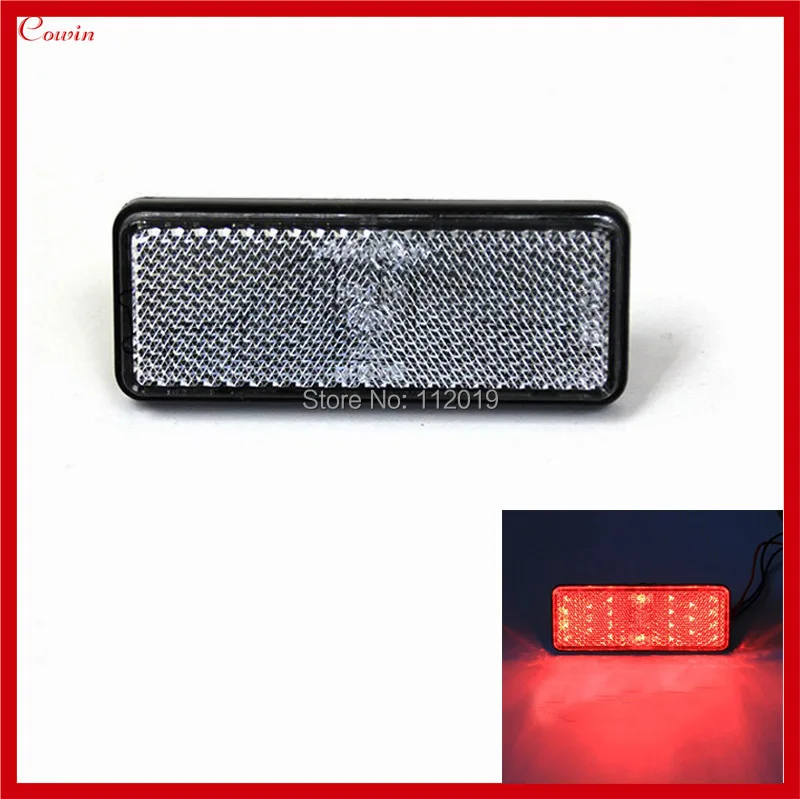 New-Clear-Lens-Rectangle-Universal-Motorcycle-car-truck-Red-LED ...