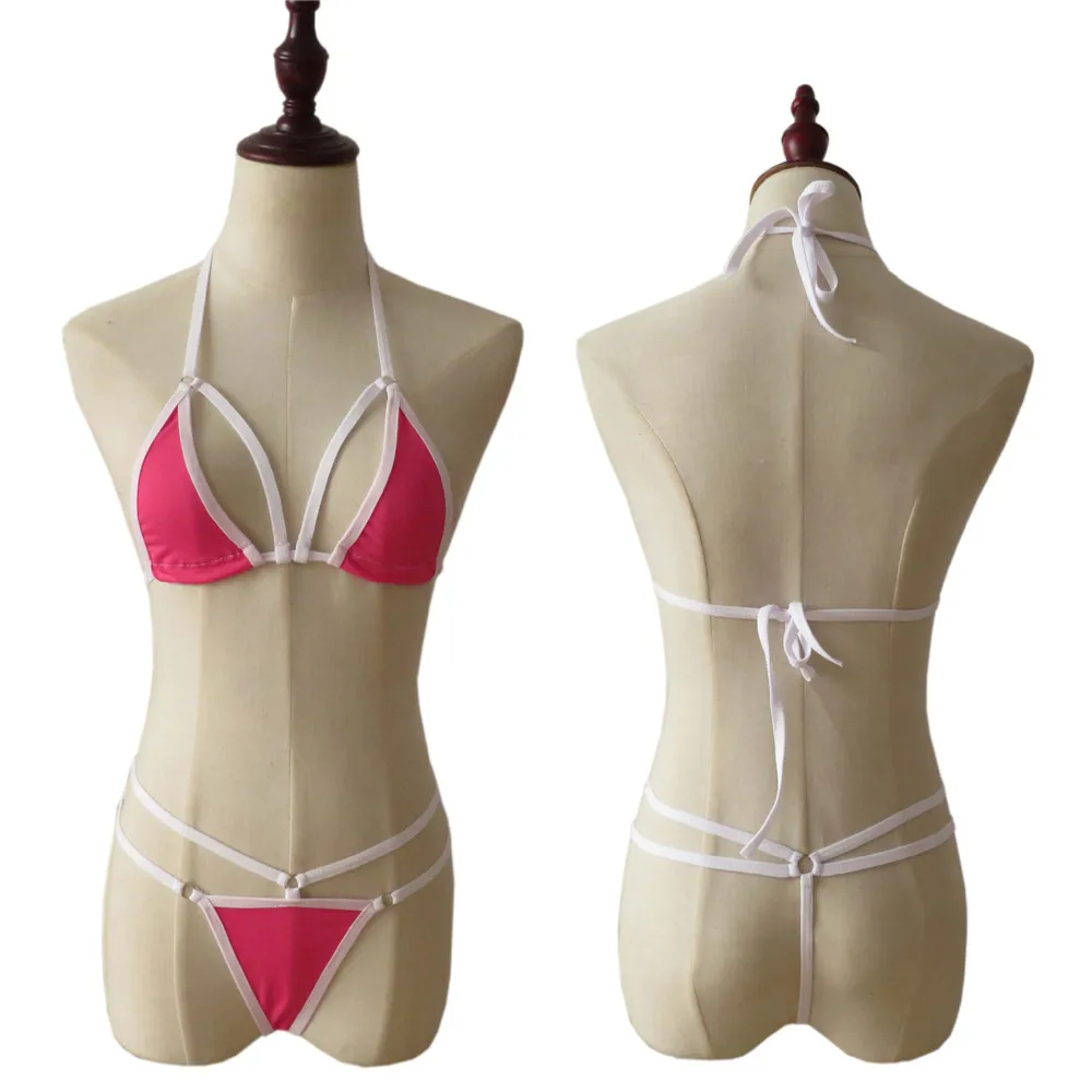 

bikini 2019 Sexy Sling Hollow Lotion Thong Japanese girl Beach Sunbathing spa swimwear women swimsuit biquini bikinis monokini