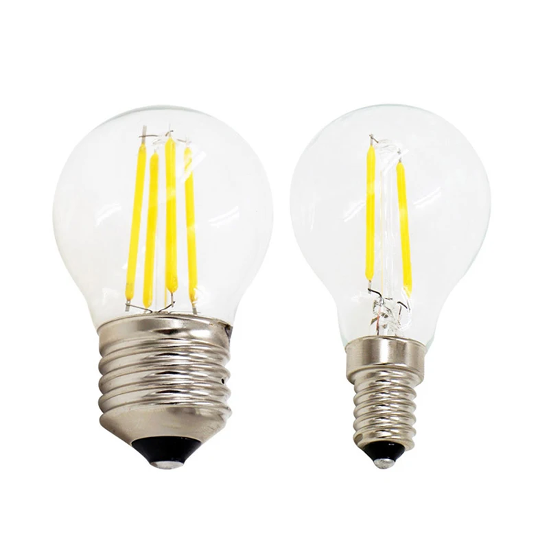 Светодиодный светильник Эдисона в стиле ретро G45 E27 E14 AC220V 2 Вт 4 Вт|led filament bulb e27|led