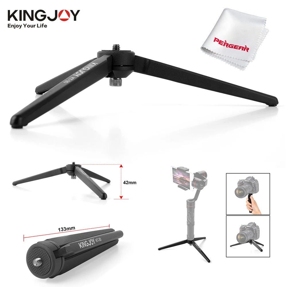 Дешево Kingjoy KT 30 Алюминий настольный мини легкий Портативный Штатив для телефона Камера Zhiyun Smooth Q кран 2 Многофункциональная подставка