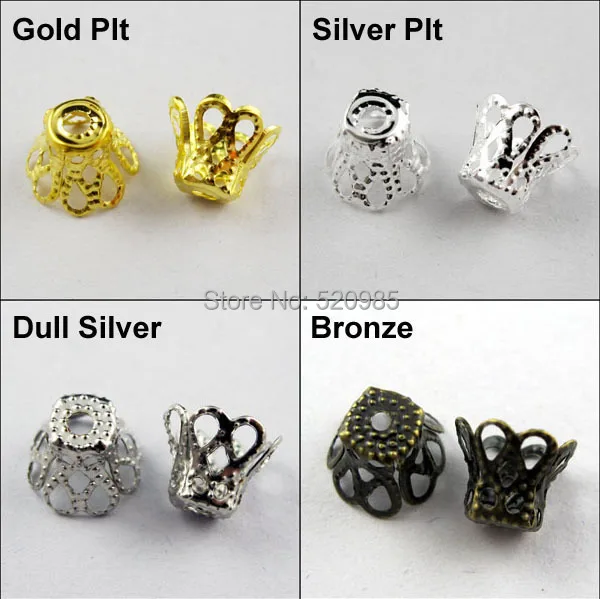Wine Class Flower Bead Cap 5x6mm,7x8mm Gold,Silver,Bronze,Copper,Black etc. 1