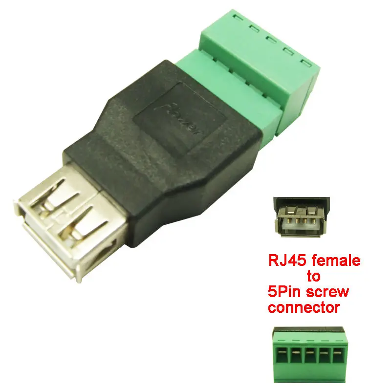 

10Pcs USB female to screw terminal block USB female connector converter adapter USB2.0 Female Jack Vertical A Type Black
