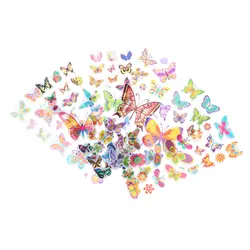 6 листов Красочные бабочки скрапбукинга Пузырьковые выпуклые наклейки Kawaii Эмодзи-поощрения детей деликатные украшения игрушки