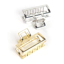 Геометрическая площадь Форма металлическая заколка шпильки сплава зажим для волос, аксессуары для волос Головные уборы девушки Для женщин модные заколки-крабы для волос