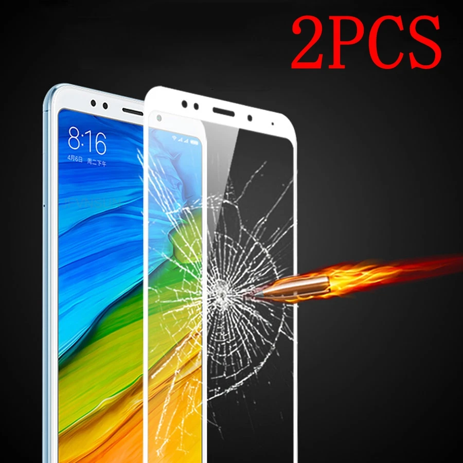 Закаленное стекло с полным покрытием 2 шт. для Xiaomi Redmi 5 защита экрана Защитная