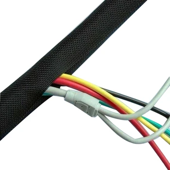 

100m/lot nylon flame retardant braided mesh tube 10mm beam fiber optic wire protection tube Wrap Braided Cable Sleeve DHL