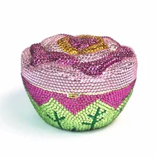 Женские Роскошные вечерние сумки в форме цветка, дамские разноцветные свадебные сумочки с кристаллами, простые вечерние сумочки с бриллиантами/клатчи для ночного клуба, маленький кошелек