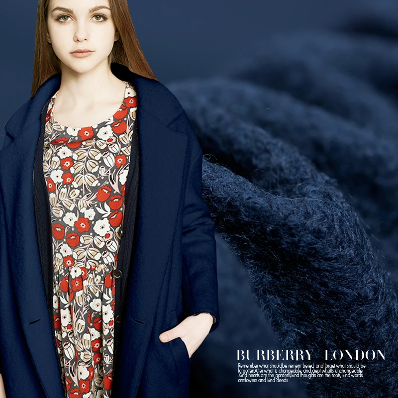 

Extreme Blue - Wool Knitted Wool Fabric Around A Sense Of Autumn And Winter Clothing Woolen Cloth Coat Fabrics
