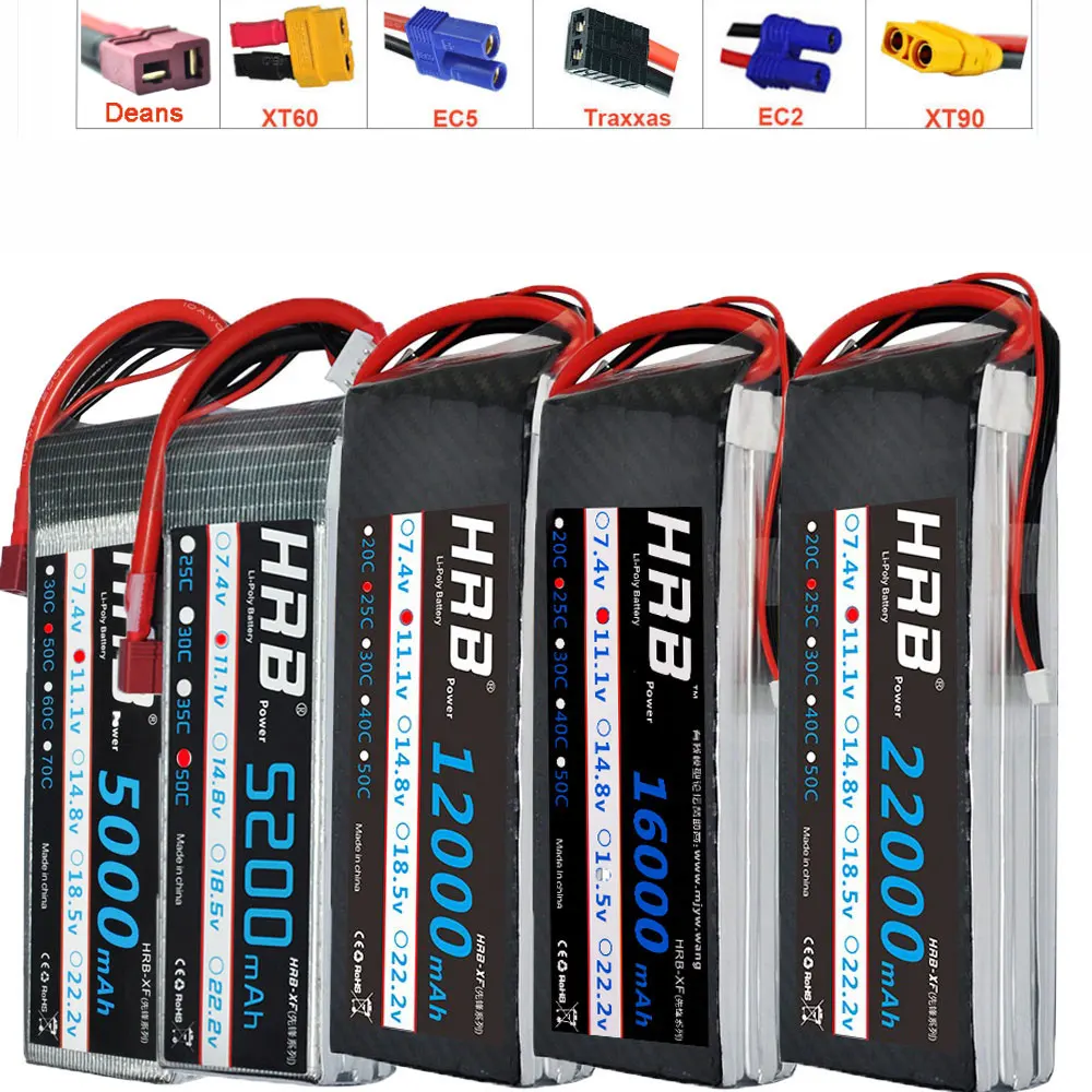 

HRB Lipo battery 3S 11.1V 5000mAh 5200mah 6000mah 8000mah 10000mah 12000mah 16000mah 22000mah 50C For RC Helicopter Cars ebike