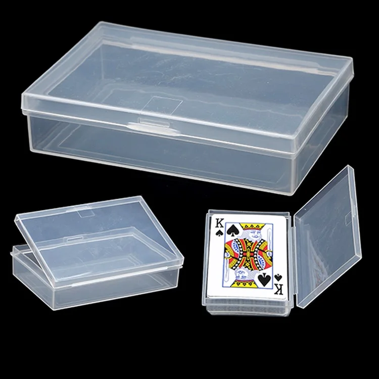 

2pcs Transparent plastic playing cards container PP storage case packing poker bridge box for small pokers set