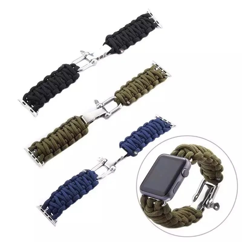 

New Outdoor Survival Watchband Bracelet Military Quality Nylon for apple 38mm 42mm Watch Strap Watch Accessories Free Shipping