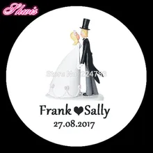 100 шт свадебные бумажные наклейки на заказ имя и Дата украшения для свадебных подарков конверт уплотнения Boda Pegatina