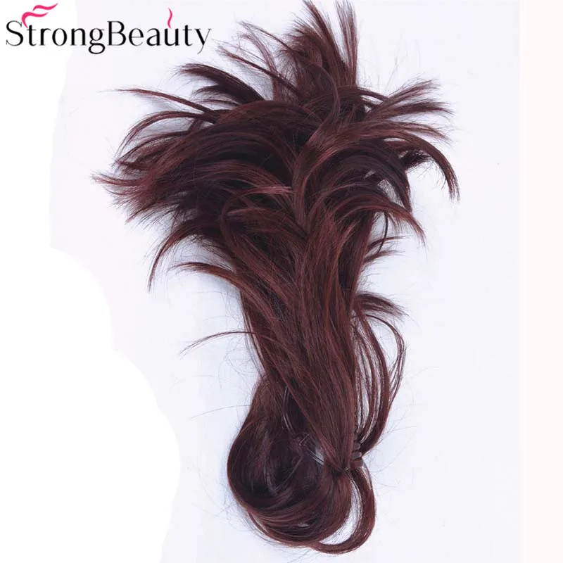 Synthetic Short Curly Blonde Burgundy Drawstring Ponytail Pony Tail Law Clip In Hairpieces Styles Hair Extensions 30 Colors