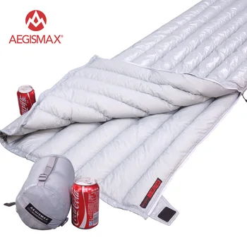 AEGISMAX Lengthened Ultralight Envelope type White Goose Down Camping Hiking Outdoor Sleeping Bags 200X82cm white goose down sleeping bag winter fan shape with sack ultralight lengthened outdoor camping hiking fp800 215x78cm