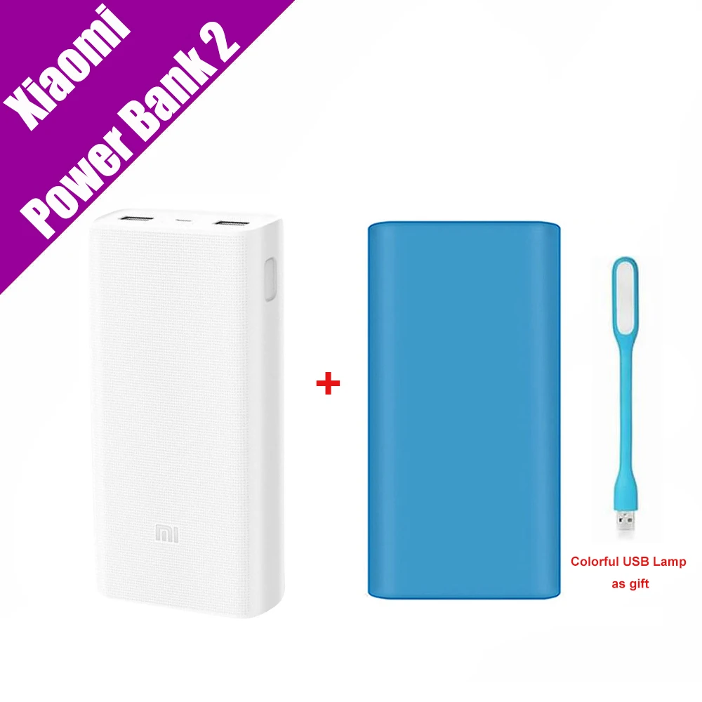 Original Xiaomi Power Bank 2 20000mAh Portable Charger Dual USB Mi Powerbank External Battery Pack for