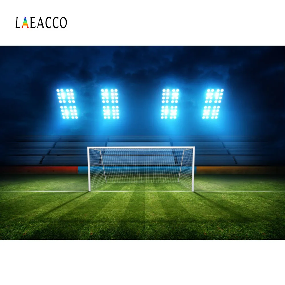Laeacco Football Soccer Stadium Field Goal Interior Baby Photography Backgrounds Custom Laeacco Football Soccer Stadium Field Goal Interior Baby Photography Backgrounds Custom