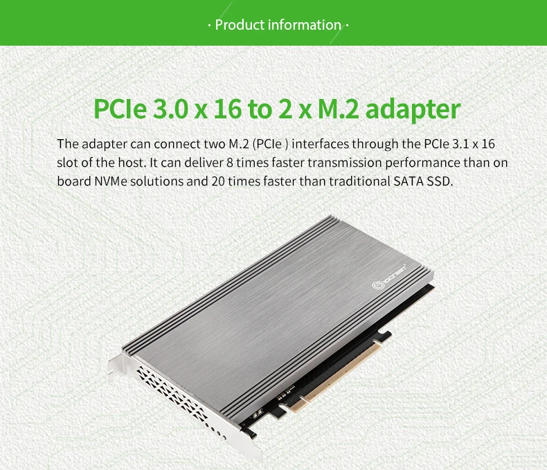 Ioctrest dual M.2 NVMe порты для PCIe 3,0x16 bifurcation riser контроллер Поддержка не-bifurcation материнская плата asmedia2824 чипсет