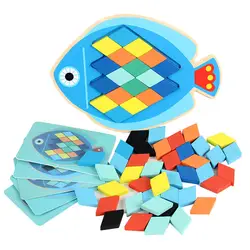 3D Деревянный Алмазный пазл головоломка красочный квадратный Iq игра головоломка интеллектуальная математика развивающие игрушки для детей
