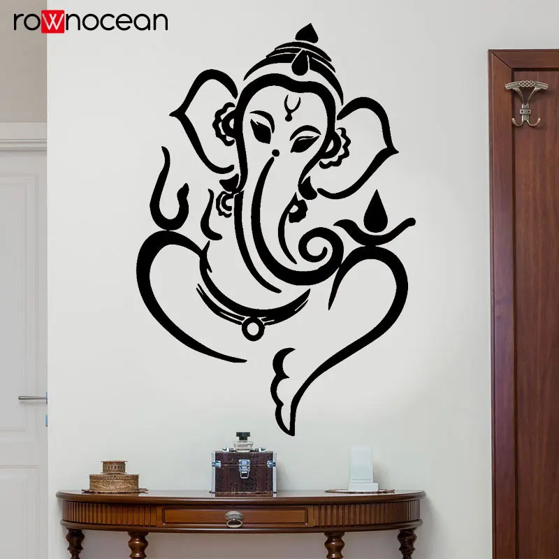 Us 7 42 25 Off Ganesha Elephant God Hindu Hinduism Wall Stickers Vinyl Art Home Decor For Living Room Bedroom Removable Interior Murals Yd09 In Wall