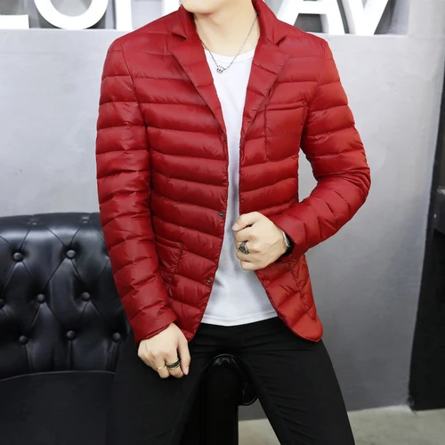 AYUNSUE, ультра легкий пуховик для мужчин, Осень-зима, утиный пух, мужской пуховик, повседневное корейское пальто, мужские куртки KJ2465 - Цвет: Wine red