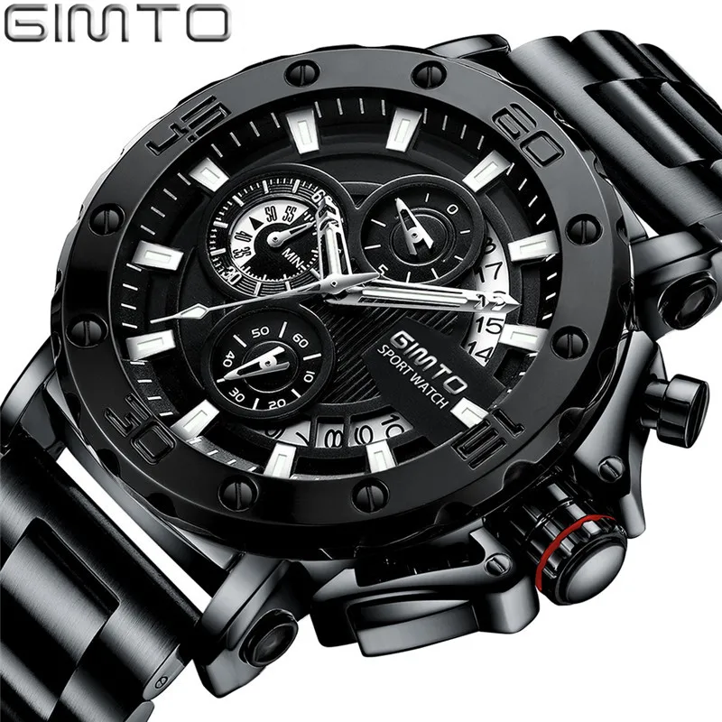 

2018 Luxury Quartz Men Watch Top Brand GIMTO Military Creative Fashion Male Watches Waterproof Stainless Steel Relogio Masculino